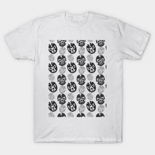 Luchador Mask Black and Grey T-Shirt